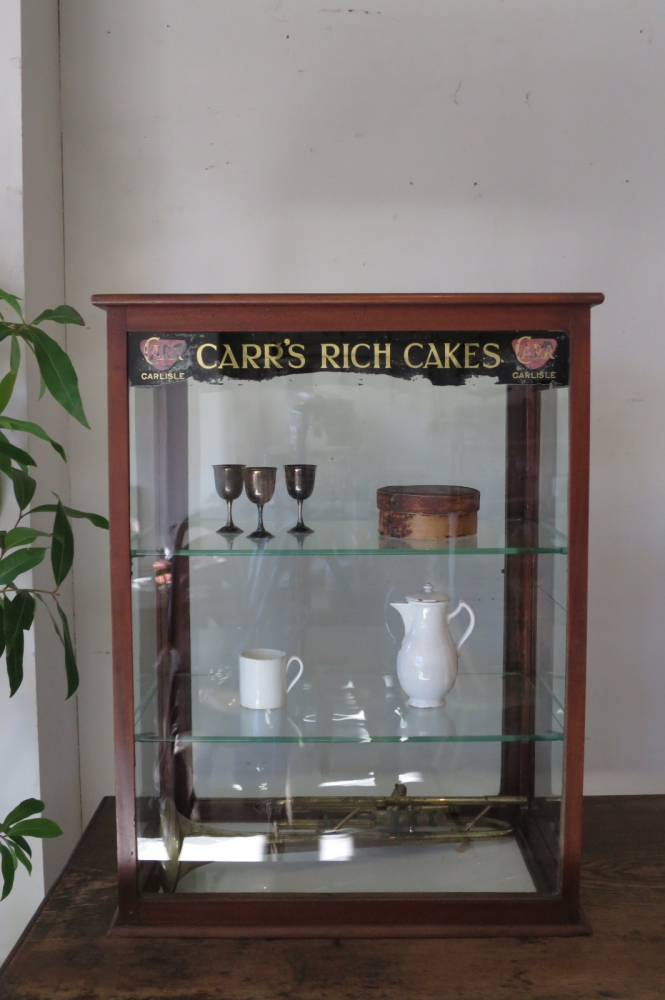 イギリスアンティーク ガラスショーケース Carrs Rich Cakes